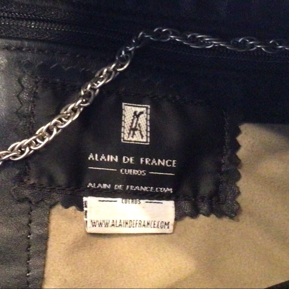 Alain De France genuine leather shoulder bag - Picture 5 of 10